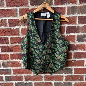 VTG Nutcracker Poinsettia Christmas Vest Size Medium